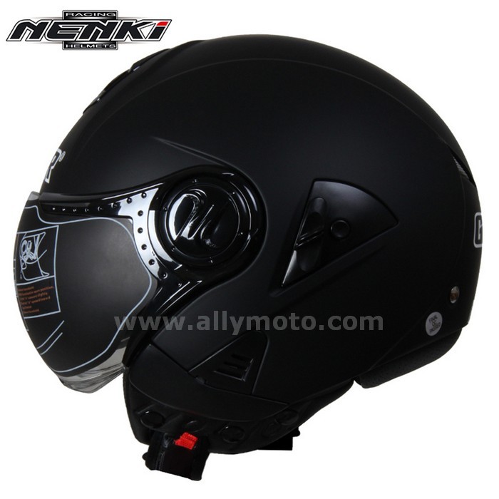 129 Open Face Helmet Vintage Style Cruiser Touring Chopper Street Scooter Dot Clear Lens Shield@2